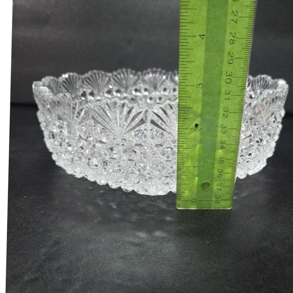 Hoya Japan‎ Crystal Round Serving Bowl, Vintage Dining Glassware, Centerpiece
